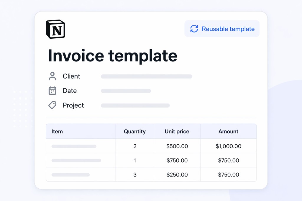 Open a Notion page or reusable Notion template before exporting PDFs