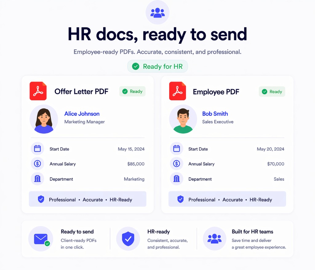 Offer letter and employee PDFs from Notion ready to try with Print Notion